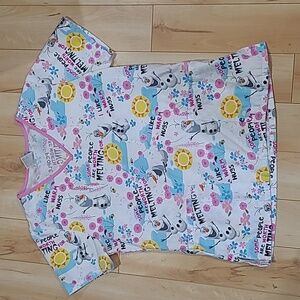 Disney Frozen Olaf women's XS scrub top